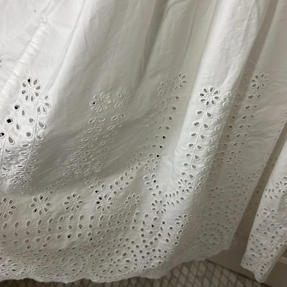 J.Crew smocked eyelet-hem dress in cotton poplin BR450